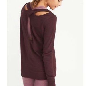 OLD NAVY ACTIVE Women's Maroon Raisin Crisscross Back Sweatshirt XXL